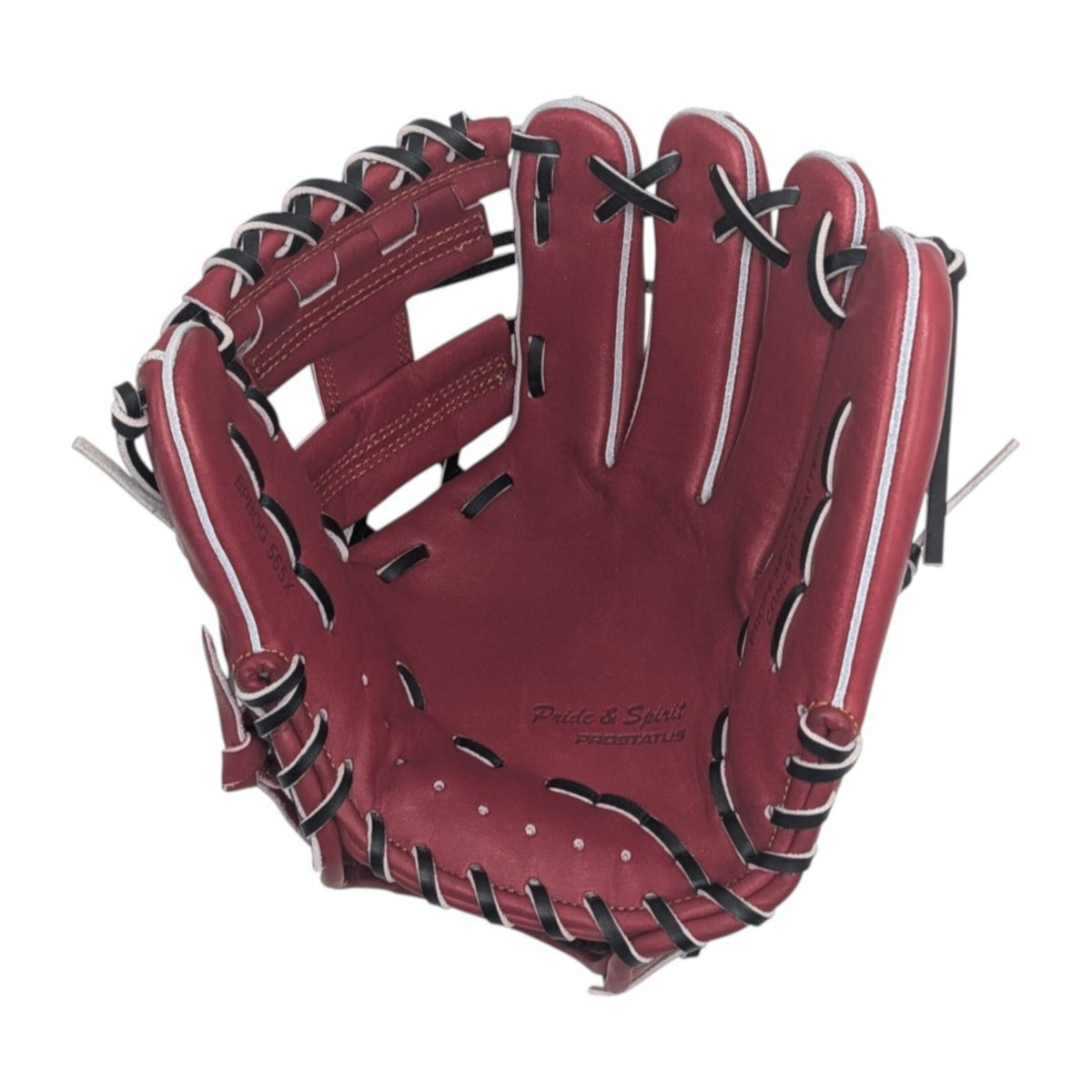 Zett Prostatus 11.25 inch RHT deep red infield glove palm view