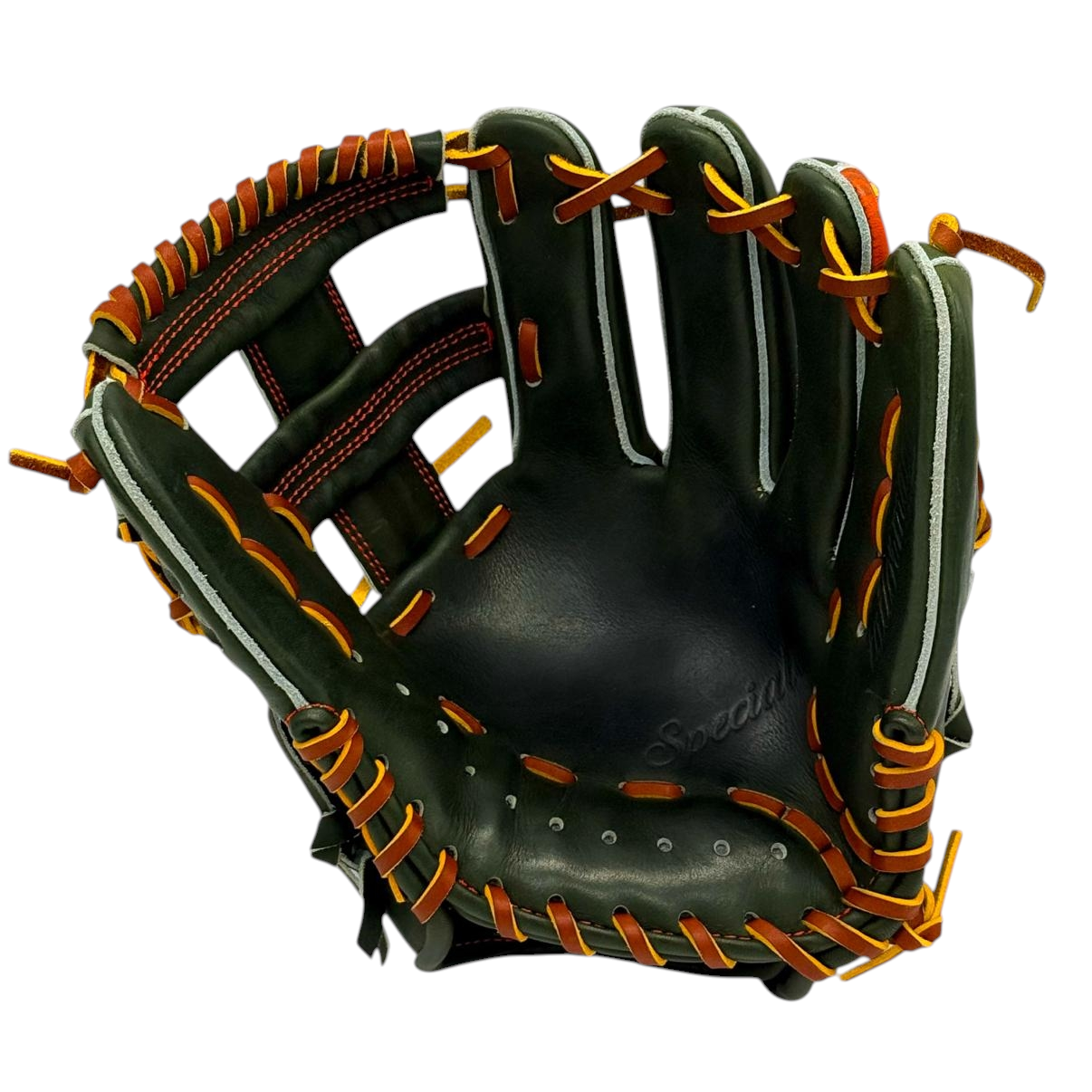 10.83" (27.5 cm) Leggera Taka – Laced Post Web – Juteru Ayrshire with Infinity Art Leather – D-Green / Embossed Orange – Yumomi Break-In