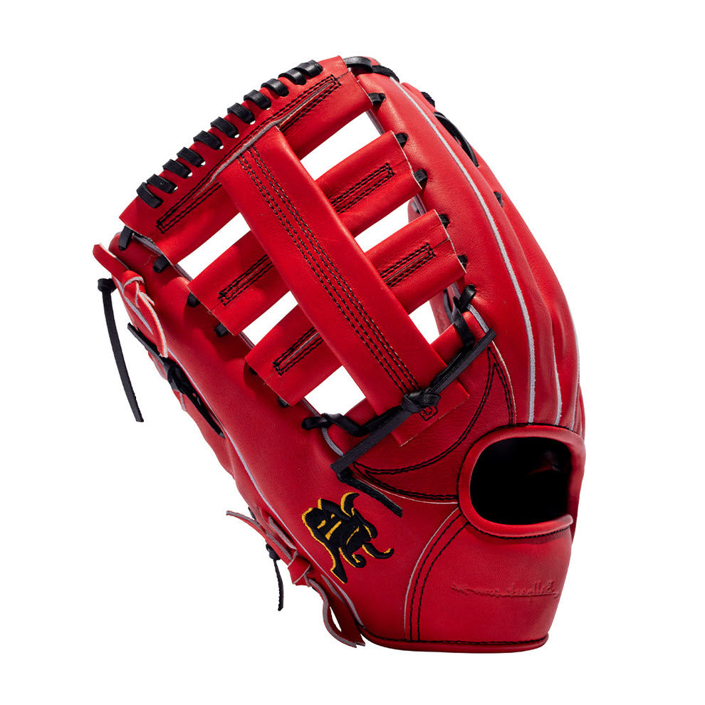 12.4" (31.5 cm) Wagyu JB, Double Post Web, RHT/LHT, Miyazaki Wagyu Leather, Red Orange, JB23-008POR