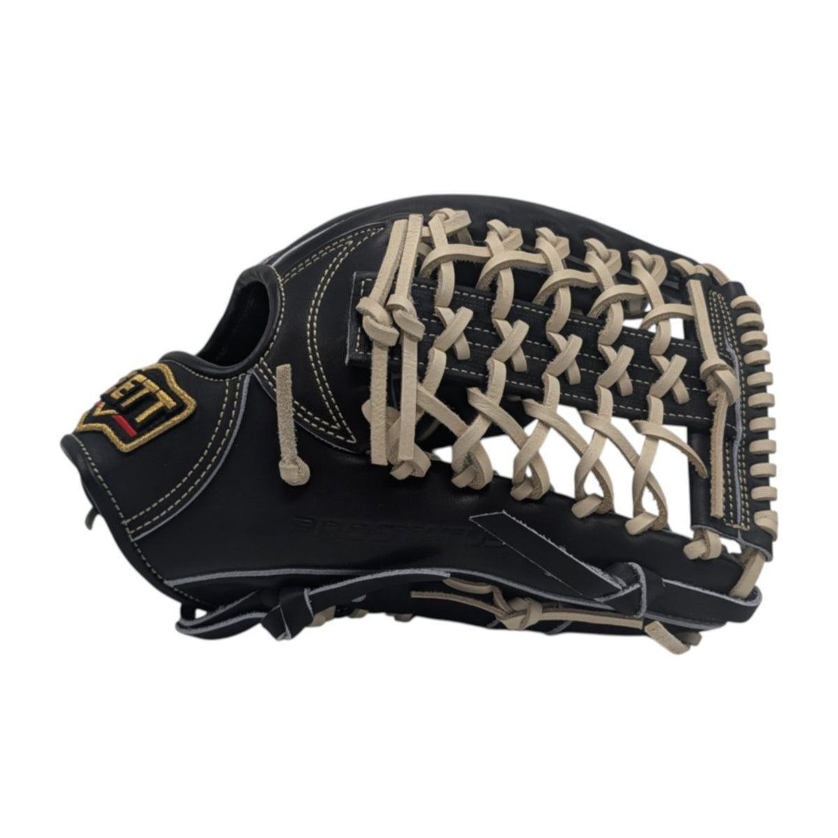 Zett Prostatus Special Edition BPGPRO 13 inch outfield glove T-Net web side view