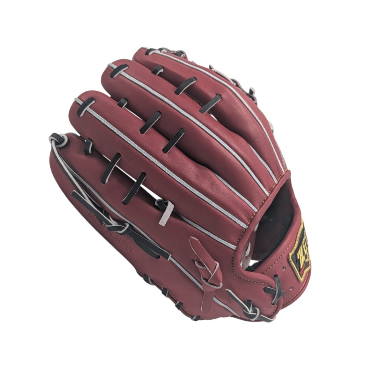 Zett Prostatus 11.25 inch RHT deep red infield glove finger view
