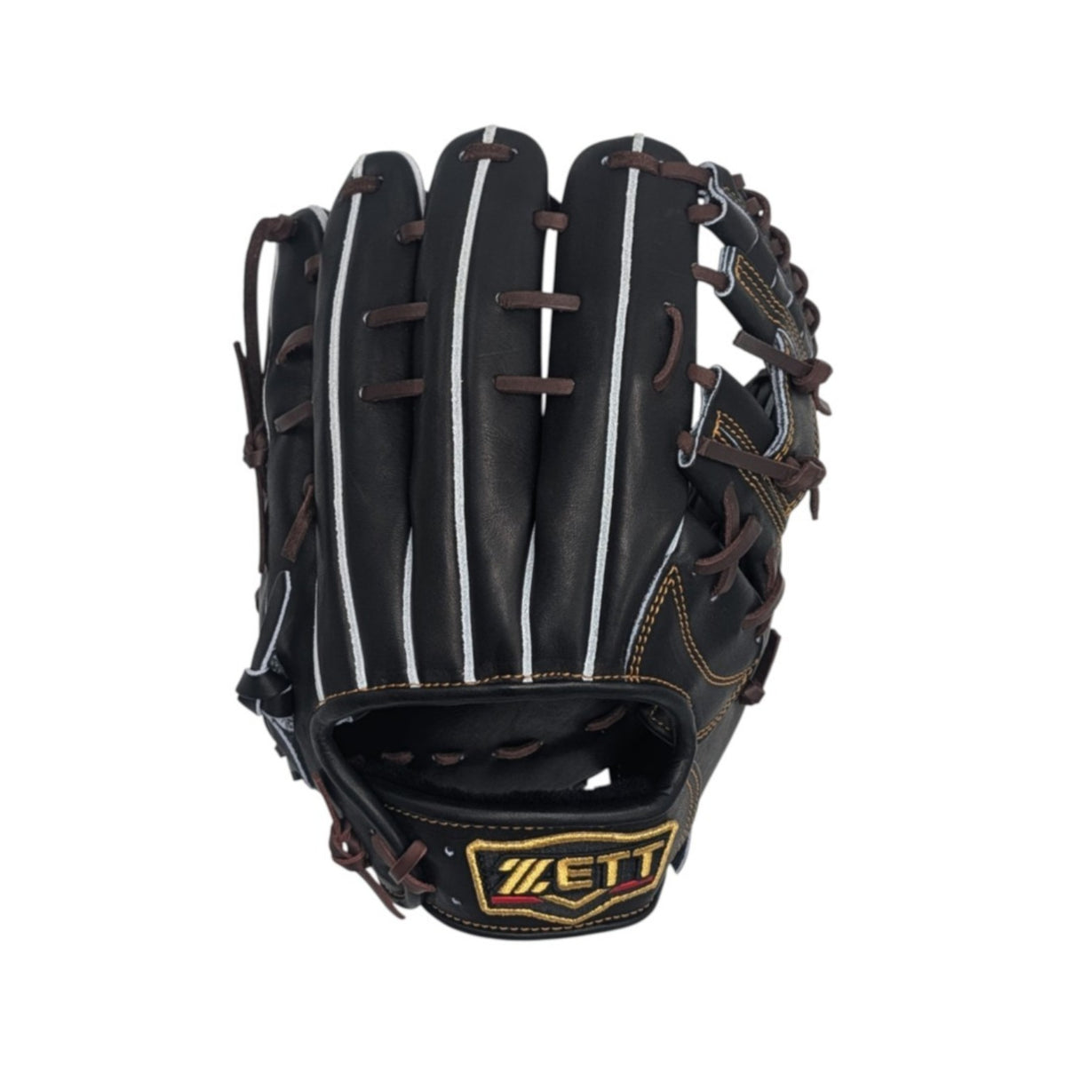 11.25 inch Zett Prostatus BPROG 565X black Japanese steerhide dark brown lace back view