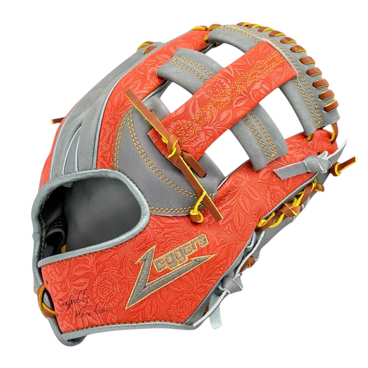 11.02" (28.0 cm) Leggera Taka – Post Web – Juteru Ayrshire with Infinity Art Leather – D-Gray / Embossed R-Orange – Yumomi Break-In