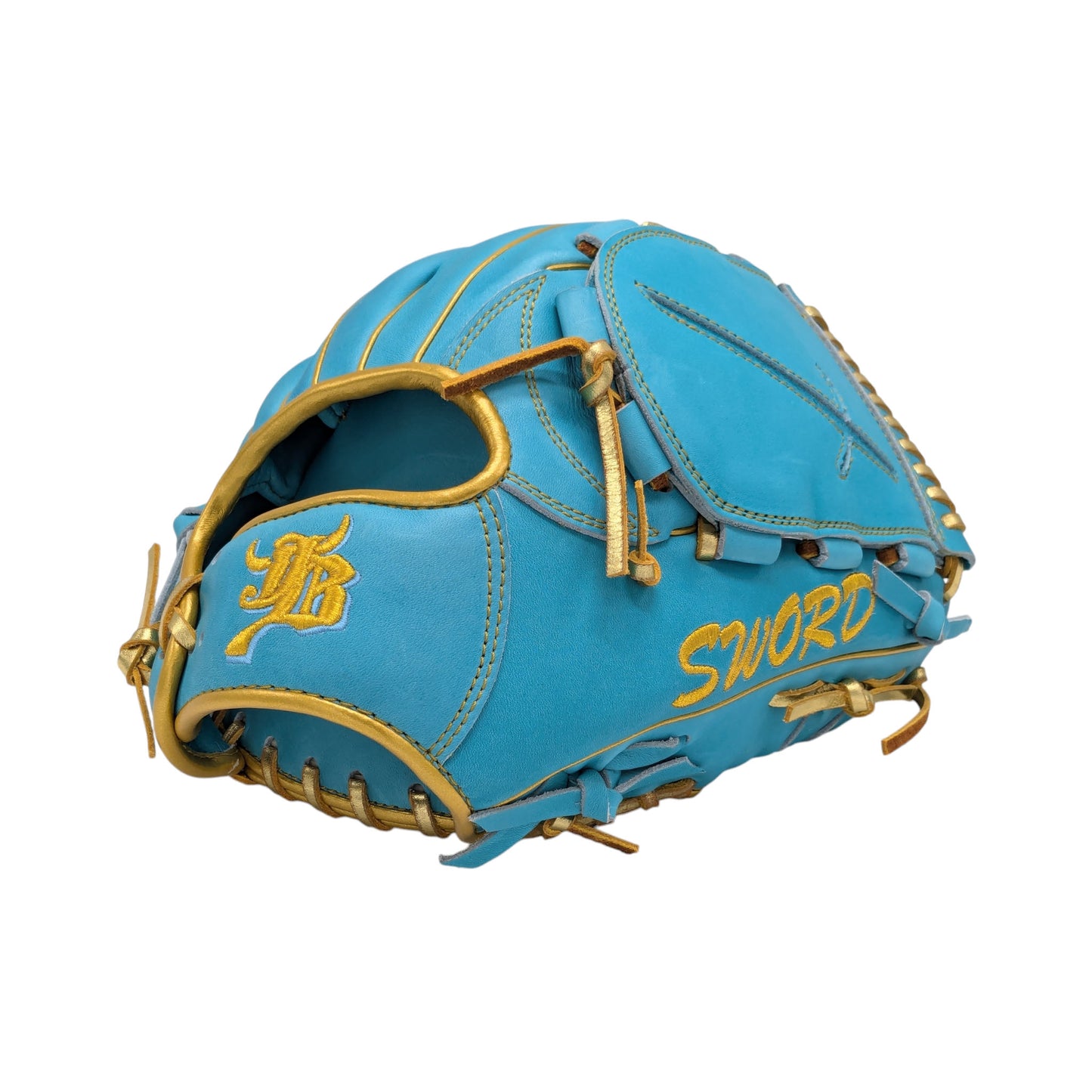 11.73" (29.8cm Wagyu JB Bauer Glove, Light Blue Wagyu Leather, Gold Binding, JB-00T1