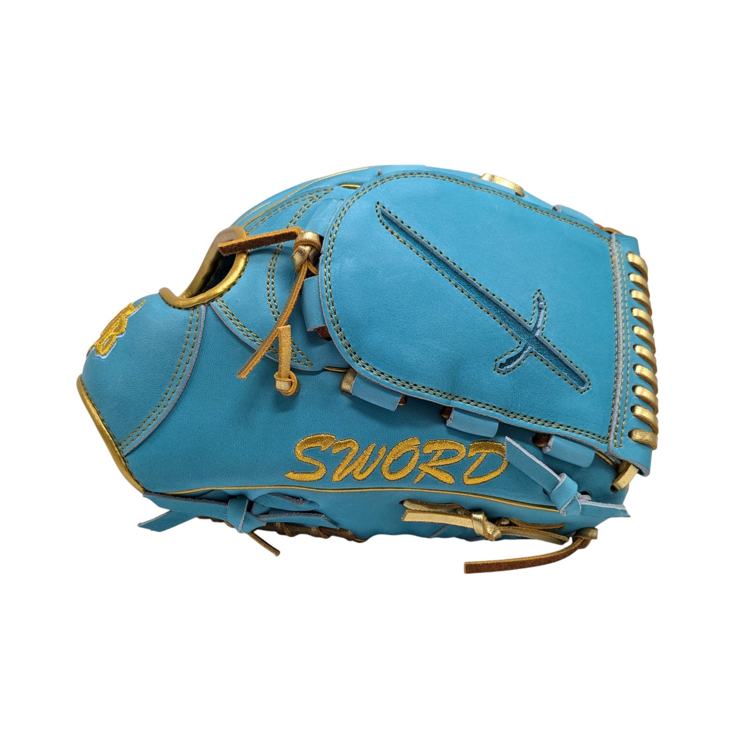 11.73" (29.8cm Wagyu JB Bauer Glove, Light Blue Wagyu Leather, Gold Binding, JB-00T1