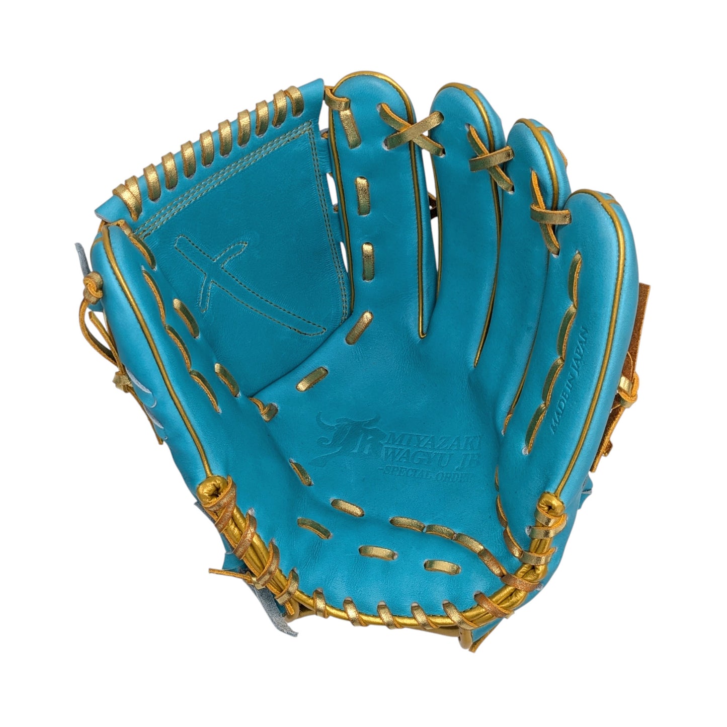 11.73" (29.8cm Wagyu JB Bauer Glove, Light Blue Wagyu Leather, Gold Binding, JB-00T1