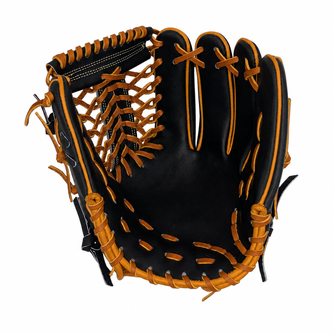 11.75" Inaba, T-Net, RHT, Black Japanese Leather, Tan Welting