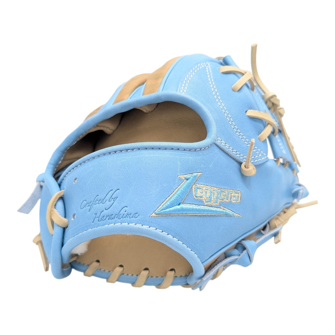 11.75" (30 cm) Leggera Taka – LE-36 Post Web – Juteru Light Blue Ayrshire with Camel Infinity Art