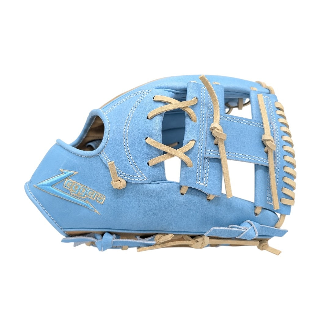 11.75" (30 cm) Leggera Taka – LE-36 Post Web – Juteru Light Blue Ayrshire with Camel Infinity Art