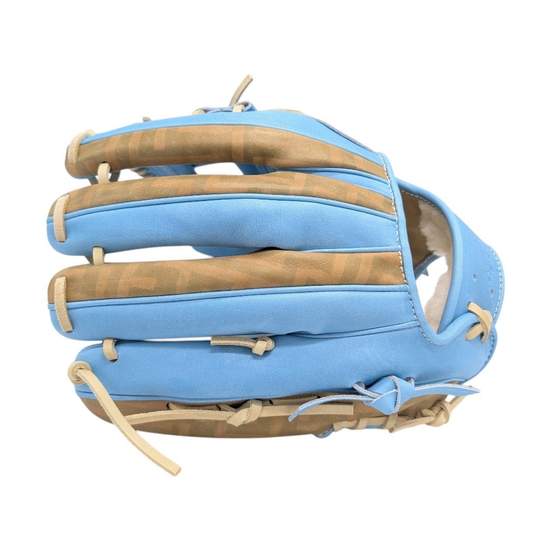 11.75" (30 cm) Leggera Taka – LE-36 Post Web – Juteru Light Blue Ayrshire with Camel Infinity Art