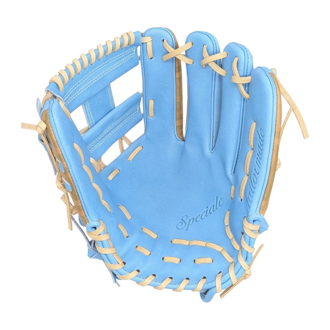 11.75" (30 cm) Leggera Taka – LE-36 Post Web – Juteru Light Blue Ayrshire with Camel Infinity Art