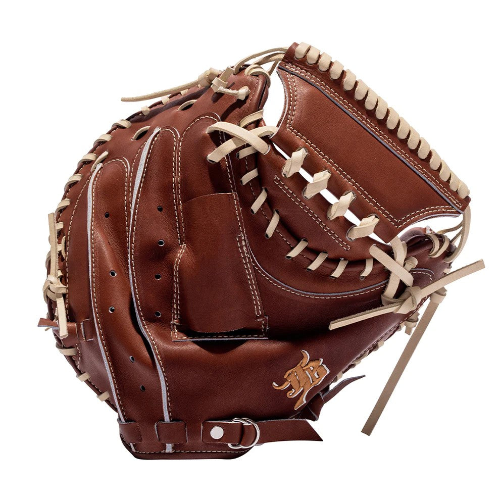 33.5" Wagyu JB Catcher's Mitt, Closed Back, RHT, Miyazaki Wagyu Leather, Brown, JB23-002FBRN