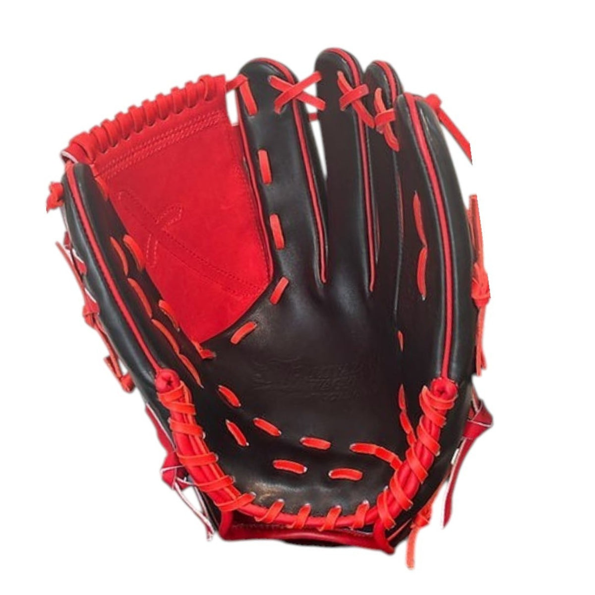 11.5 inch Wagyu JB JB-001YCSD black red pitcher glove palm view